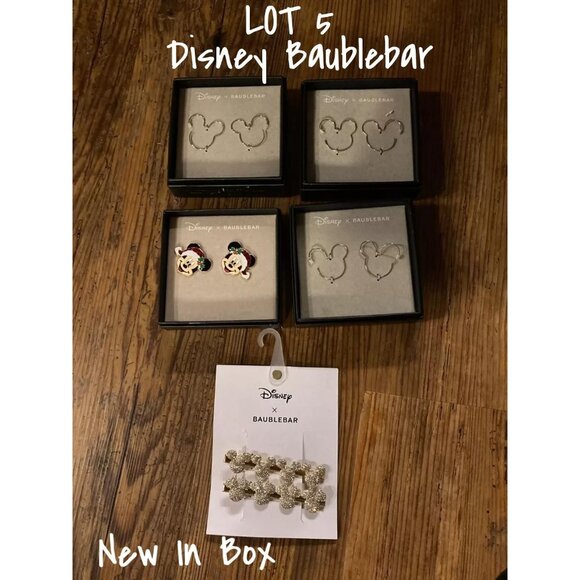 Disney X BaubleBar Mickey Mouse Earring & Hair Clip Set - Lot of 5 New In Box - Picture 1 of 3